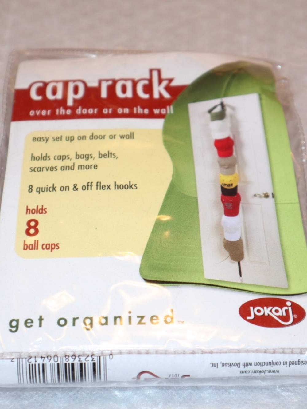Jokari Cap Rack, a space-saving organizer designed to hold up to‎ 8 Caps - Picture 2 of 6